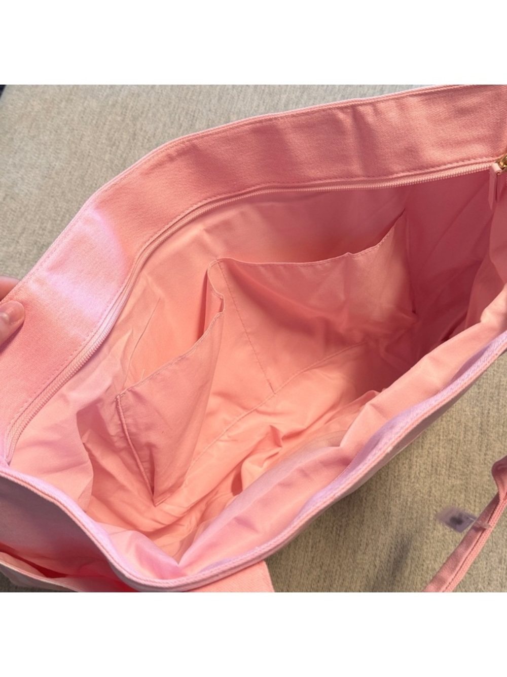 Victoria's Secret Pink Striped Canvas Tote - Picture 7 of 9